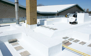 flat roof, white roof, rubber roof